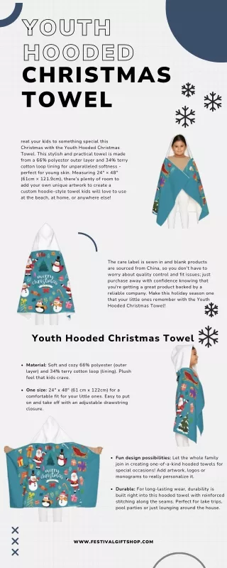 Youth Hooded Christmas Towel