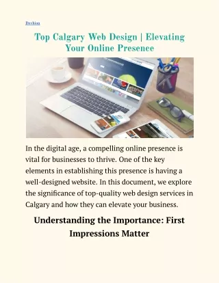 Top Calgary Web Design _ Elevating Your Online Presence