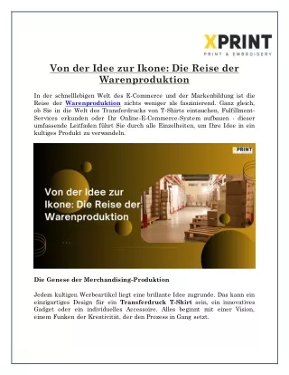 Von der Idee zur Ikone Die Reise der Warenproduktion