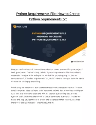 Python Requirements File How to Create Python requirements.txt