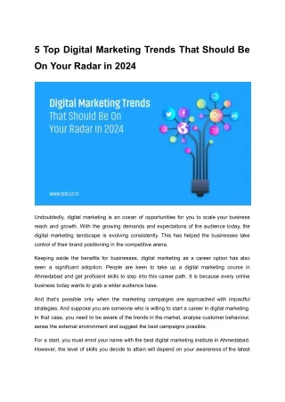 Digital Marketing Trends That Should Be On Your Radar in 2024