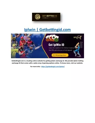 Iplwin | Getbettingid.com