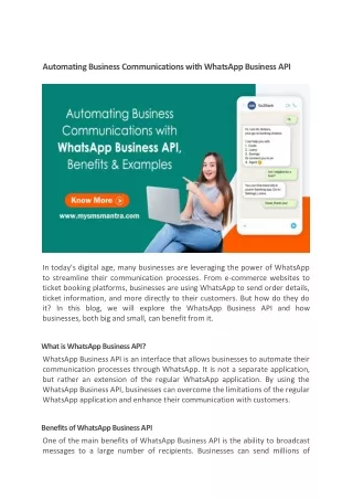 Automating Business Communications with WhatsApp Business API