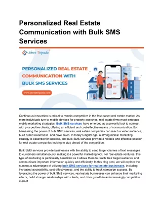 Personalized Real Estate Communication with Bulk SMS Services