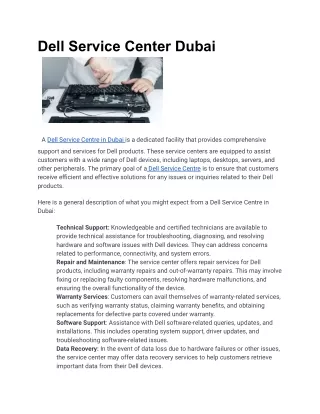 DELL SERVICE CENTER DUBAI