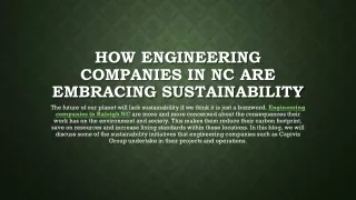 How Engineering Companies in NC are Embracing Sustainability