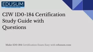 CIW 1D0-184 Certification Study Guide with Questions