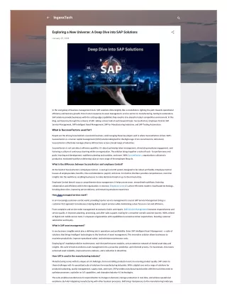 Exploring a New Universe A Deep Dive into SAP Solutions