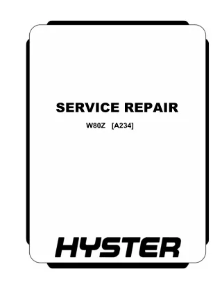 Hyster A234 (W80Z) Forklift Service Repair Manual