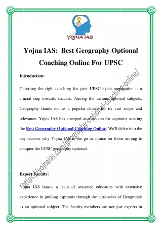 Best Geography Optional Coaching Online Call-8595390705