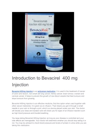 Bevacirel 400mg Injection