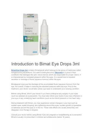 Bimat Eye Drops 3ml