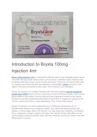 Bryxta 100mg Injection 4ml