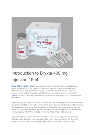 Bryxta 400mg Injection 16ml