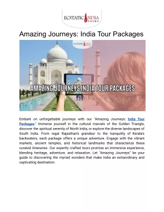 Amazing Journeys_ India Tour Packages