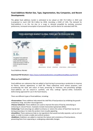 Food Additives Market Size, Type, Segmentation, Key Companies