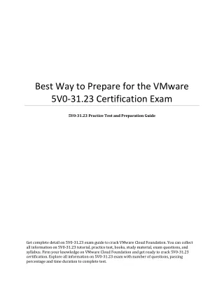 Best Way to Prepare for the VMware 5V0-31.23 Certification Exam