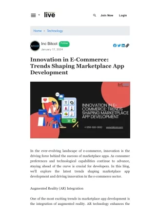 Innovation in E-Commerce Trends Shaping Marketplace App Development