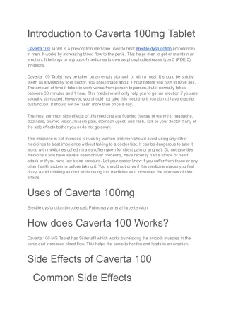 Caverta 100mg Tablet