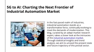 Industrial Automation A Market Deep Dive into Insights, Trends, and Forecasts