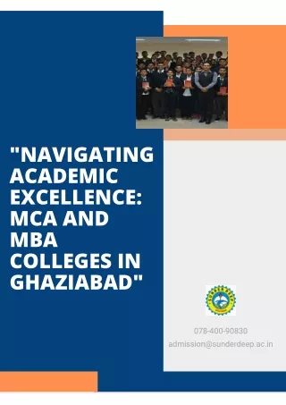 Navigating Academic Excellence MCA and MBA Colleges in Ghaziabad