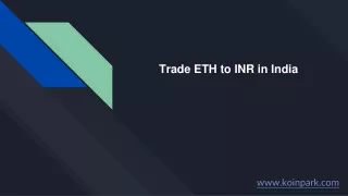 Trade ETH to INR in India