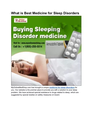 What is Best Medicine for Sleep Disorders