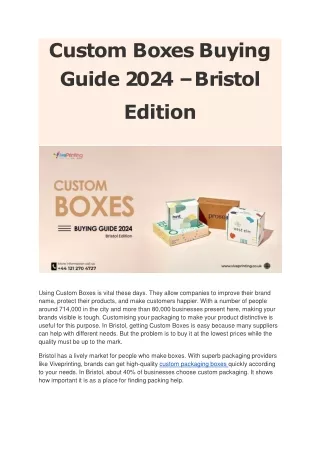 Custom Boxes Buying Guide 2024 – Bristol Edition