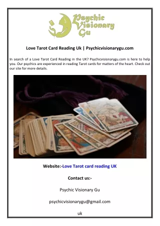 Love Tarot Card Reading Uk  Psychicvisionarygu.com