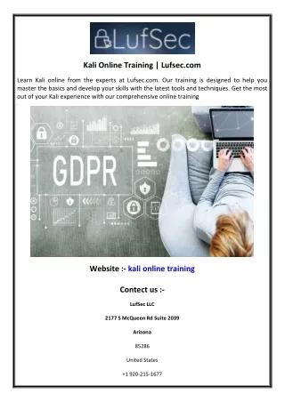 Kali Online Training  Lufsec.com