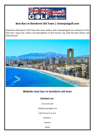 Best Bars In Benidorm Old Town  Unionjackgolf.com