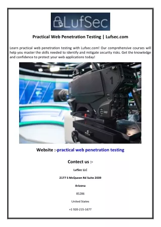 Practical Web Penetration Testing  Lufsec.com