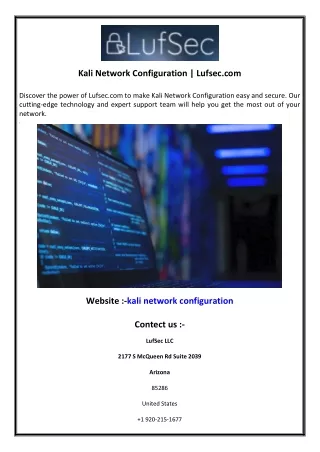 Kali Network Configuration  Lufsec.com