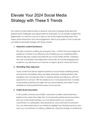 Elevate Your 2024 Social Media Strategy with These 5 Trends