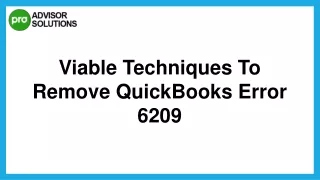 Best Way To Resolve QuickBooks Error 6209