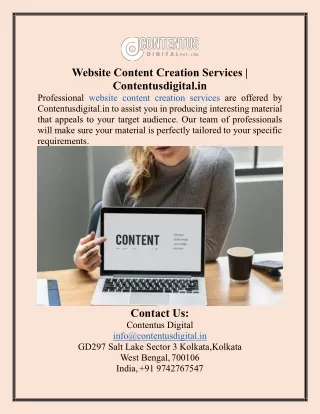 Website Content Creation Services  Contentusdigital.in