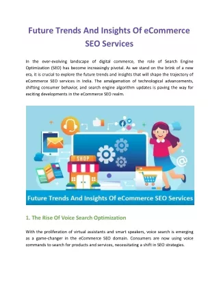 Future Trends And Insights Of Ecommerce SEO Services