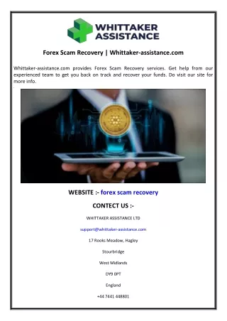 Forex Scam Recovery  Whittaker-assistance.com