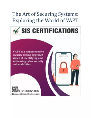 The Art of Securing Systems: Exploring the World of VAPT