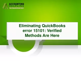 Highly Effective Technique To Resolve QuickBooks error 15101