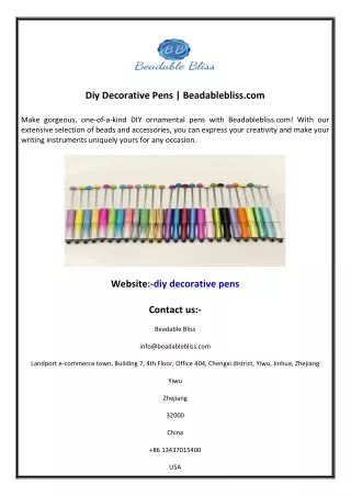 Diy Decorative Pens  Beadablebliss.com