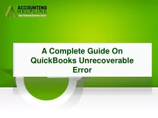 Effective Strategy To Resolve QuickBooks Unrecoverable Error