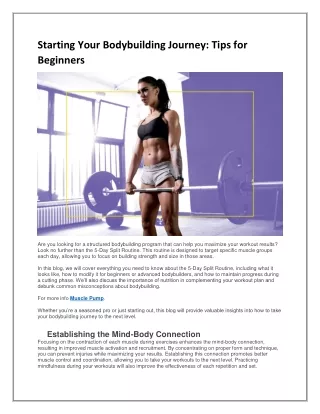 Starting Your Bodybuilding Journey Tips for Beginners