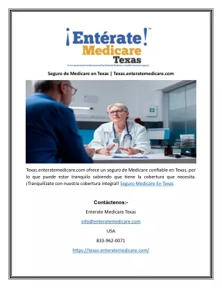 Seguro de Medicare en Texas | Texas.enteratemedicare.com