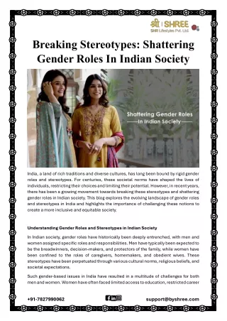 Breaking Stereotypes: Shattering Gender Roles In Indian Society