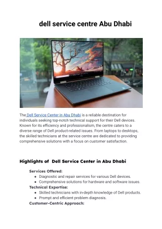 dell service centre Abu Dhabi