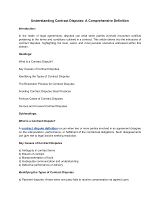 Understanding Contract Disputes_ A Comprehensive Definition
