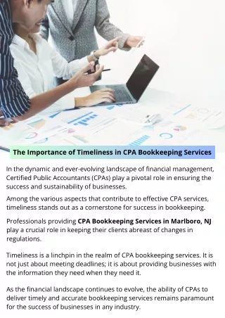 The Importance of Timeliness in CPA Bookkeeping Services