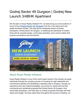 Godrej Sector 49 Gurgaon